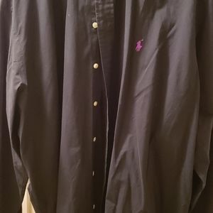 Mens black Polo L/S 3XB SHIRT